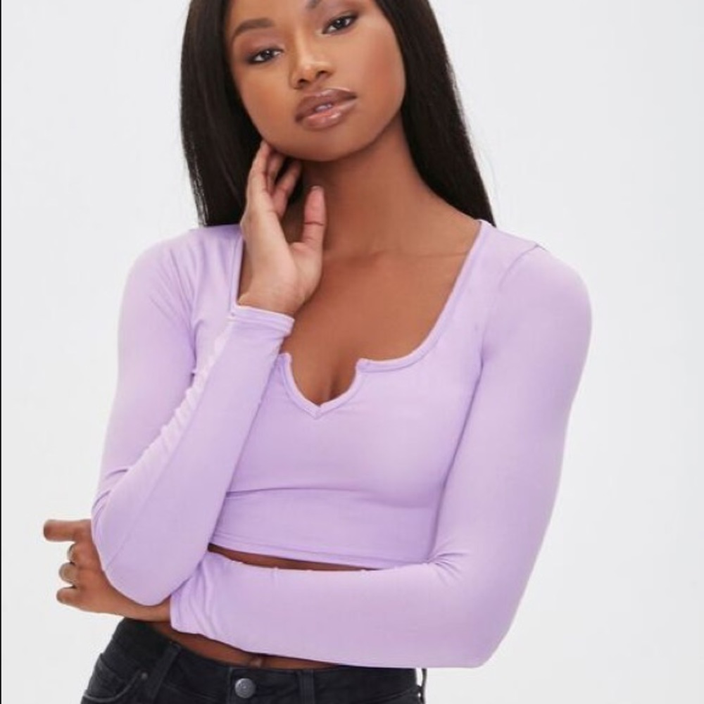 Forever 21 split neck crop top